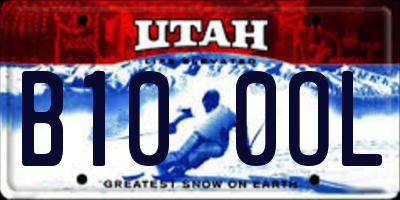 UT license plate B100OL