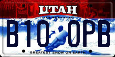 UT license plate B100PB