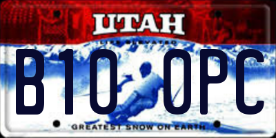UT license plate B100PC