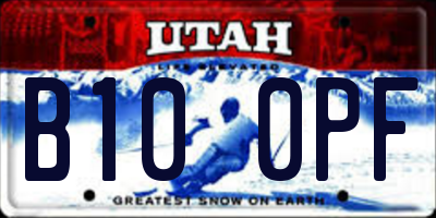 UT license plate B100PF