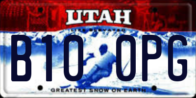 UT license plate B100PG