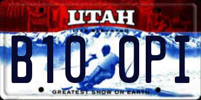 UT license plate B100PI