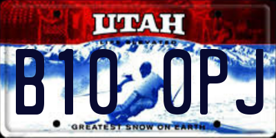 UT license plate B100PJ