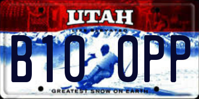 UT license plate B100PP