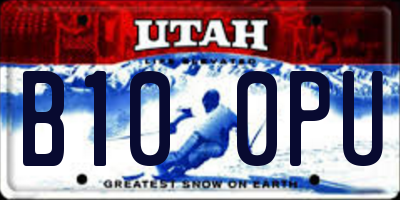 UT license plate B100PU