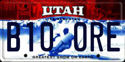 UT license plate B100RE