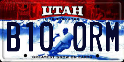 UT license plate B100RM