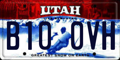 UT license plate B100VH