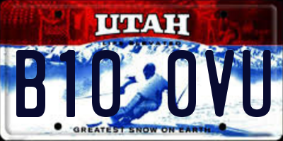 UT license plate B100VU