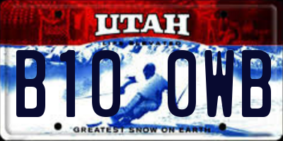 UT license plate B100WB