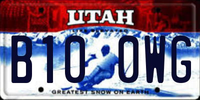 UT license plate B100WG