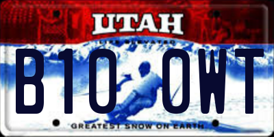 UT license plate B100WT