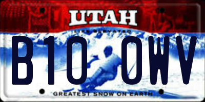 UT license plate B100WV