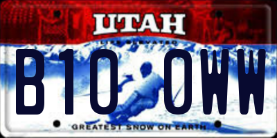 UT license plate B100WW