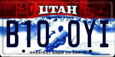 UT license plate B100YI