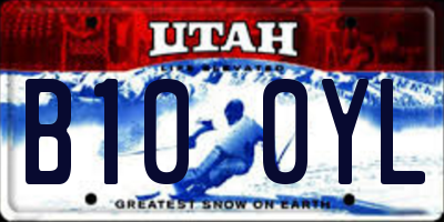 UT license plate B100YL
