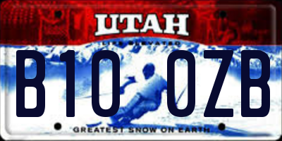 UT license plate B100ZB