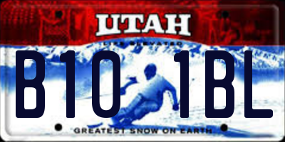 UT license plate B101BL