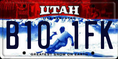 UT license plate B101FK
