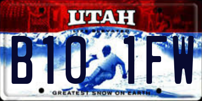 UT license plate B101FW