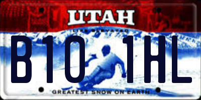 UT license plate B101HL