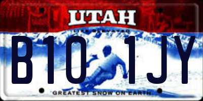 UT license plate B101JY