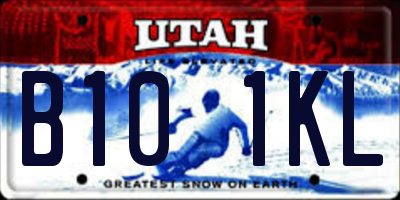 UT license plate B101KL