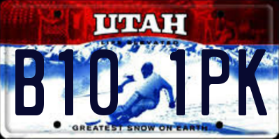UT license plate B101PK