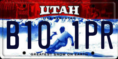 UT license plate B101PR