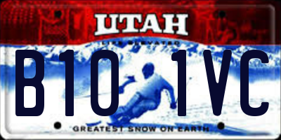 UT license plate B101VC