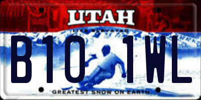 UT license plate B101WL