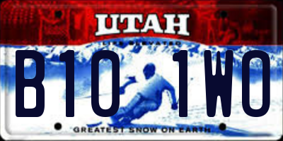 UT license plate B101WO