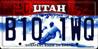 UT license plate B101WQ