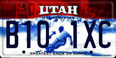 UT license plate B101XC