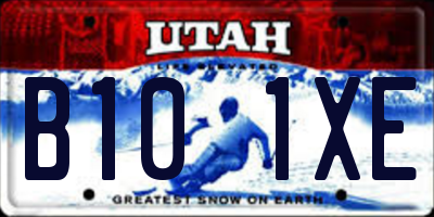 UT license plate B101XE