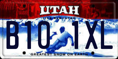 UT license plate B101XL
