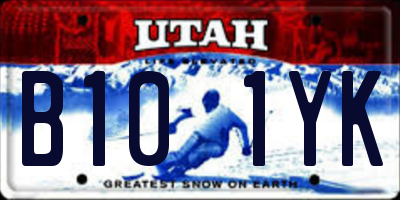 UT license plate B101YK