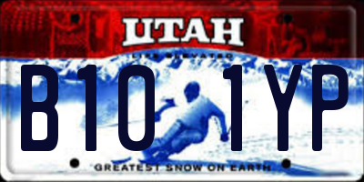 UT license plate B101YP