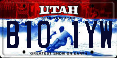 UT license plate B101YW