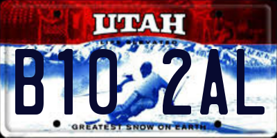 UT license plate B102AL