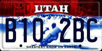 UT license plate B102BC