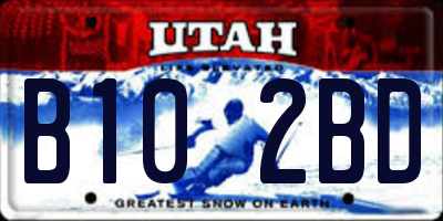 UT license plate B102BD