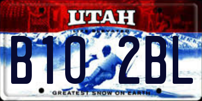 UT license plate B102BL