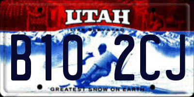 UT license plate B102CJ
