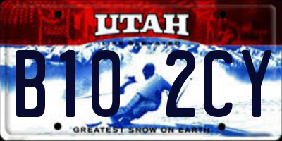 UT license plate B102CY