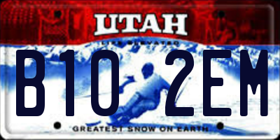 UT license plate B102EM