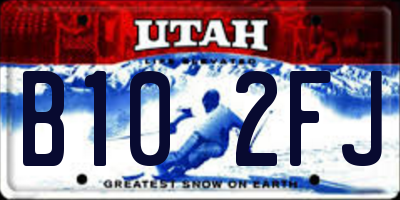 UT license plate B102FJ