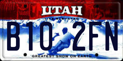 UT license plate B102FN