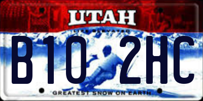 UT license plate B102HC