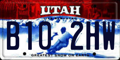 UT license plate B102HW